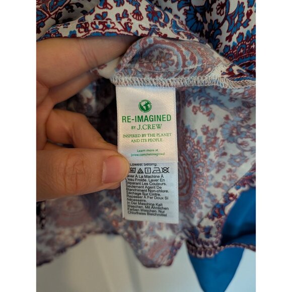 J Crew Classic-fit cupro blend shirt floral paisley women size 16 - Picture 6 of 7